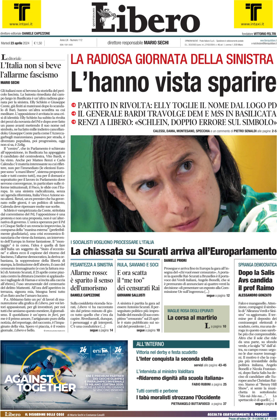 Prima-pagina-libero-edizione-di-oggi-23-04-2024