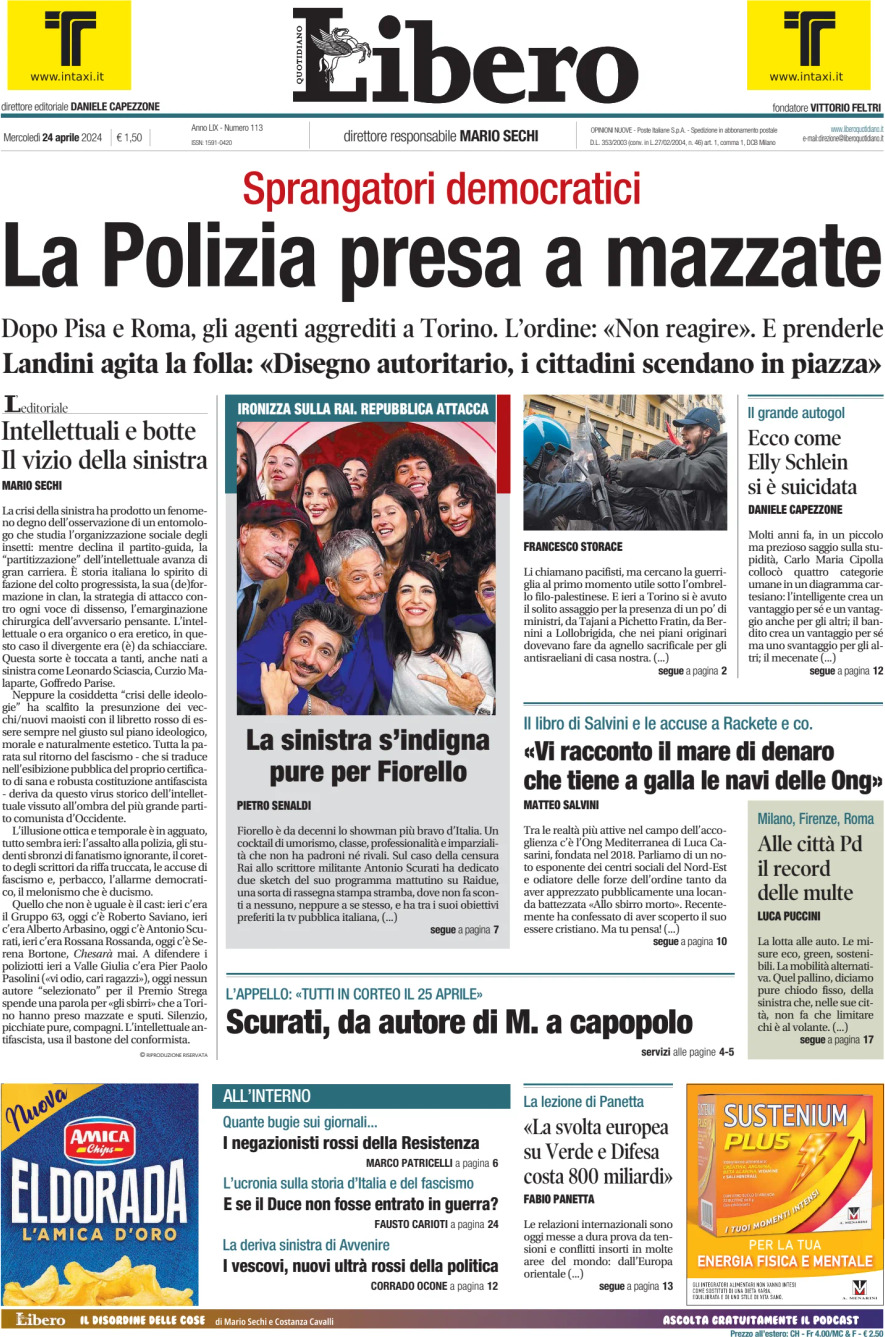 Prima-pagina-libero-edizione-di-oggi-24-04-2024