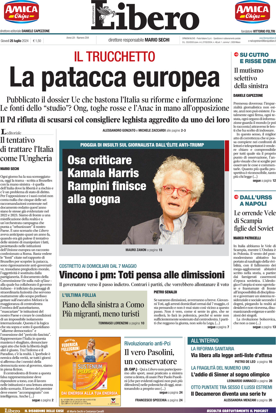 Prima-pagina-libero-edizione-di-oggi-25-07-2024
