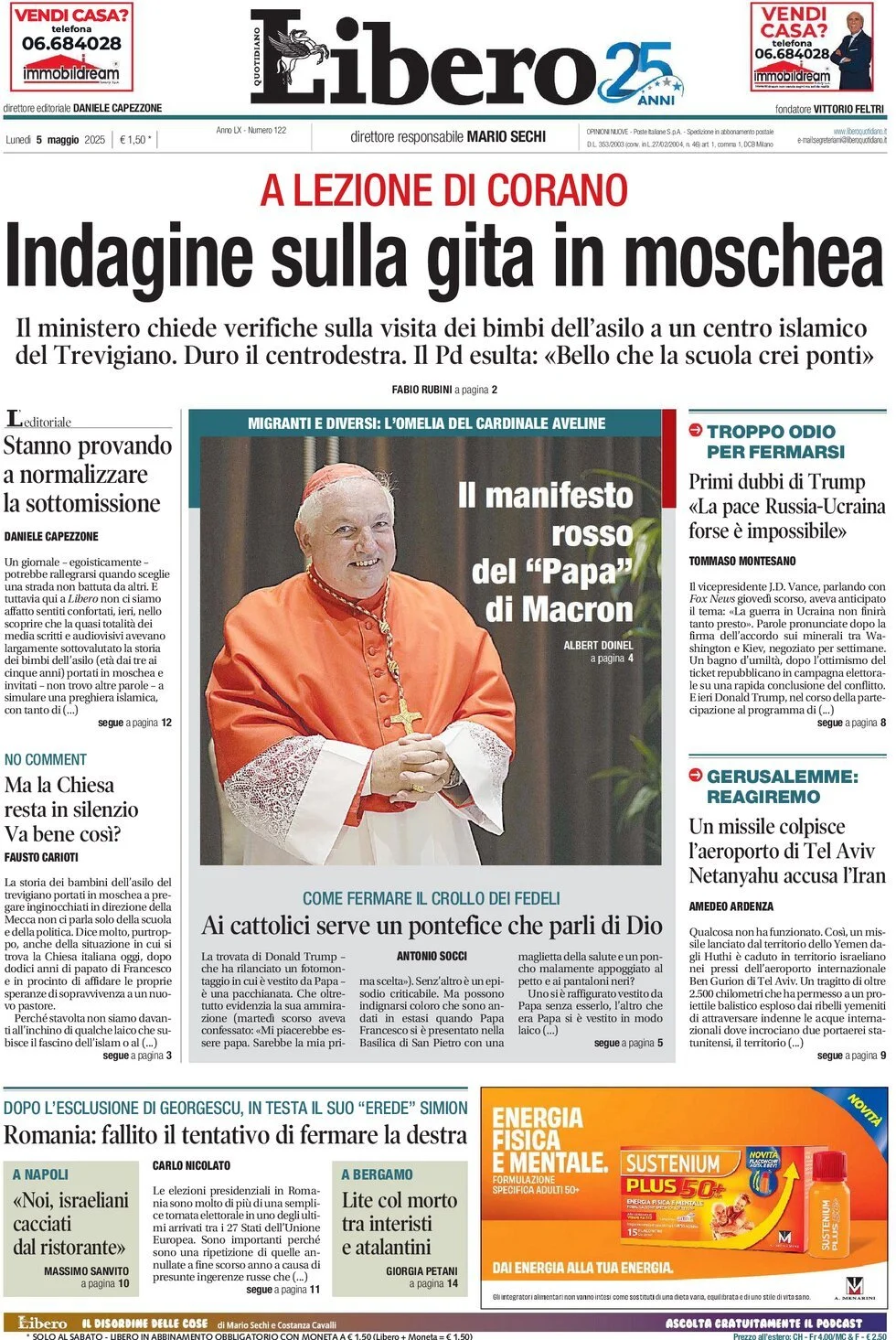 Prima-pagina-libero-edizione-di-oggi-05-05-2025