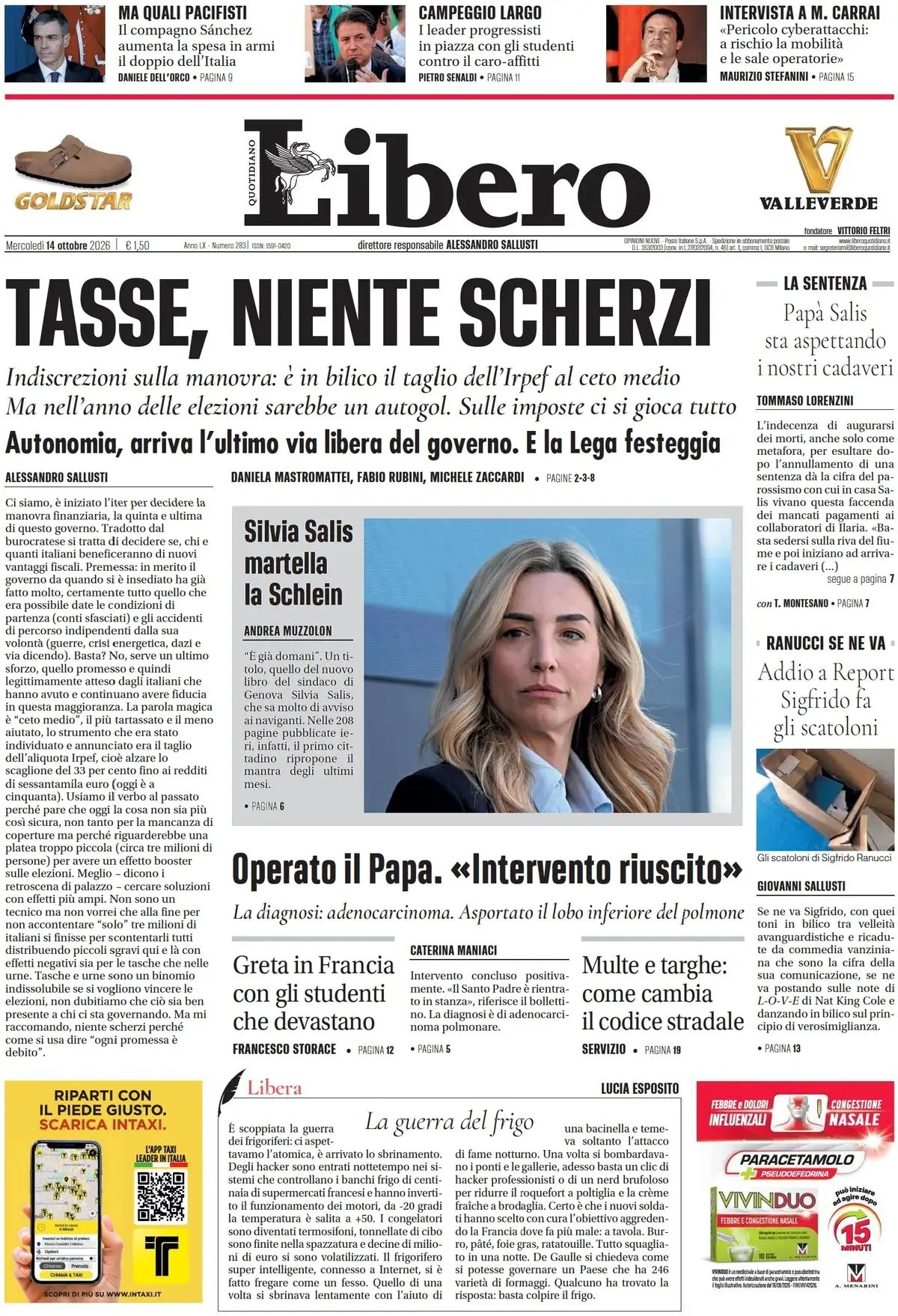 Prima-pagina-libero-edizione-di-oggi-14-10-2026