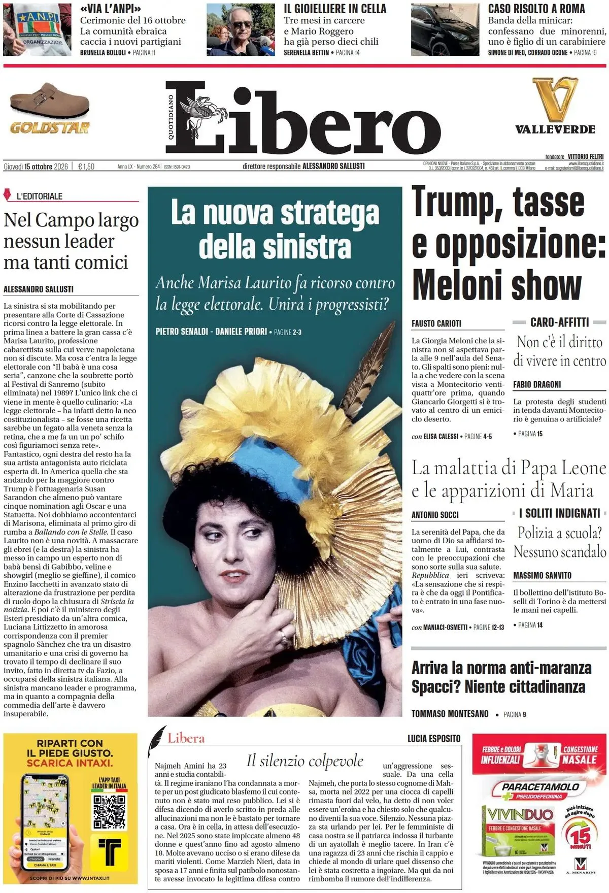 Prima-pagina-libero-edizione-di-oggi-15-10-2026