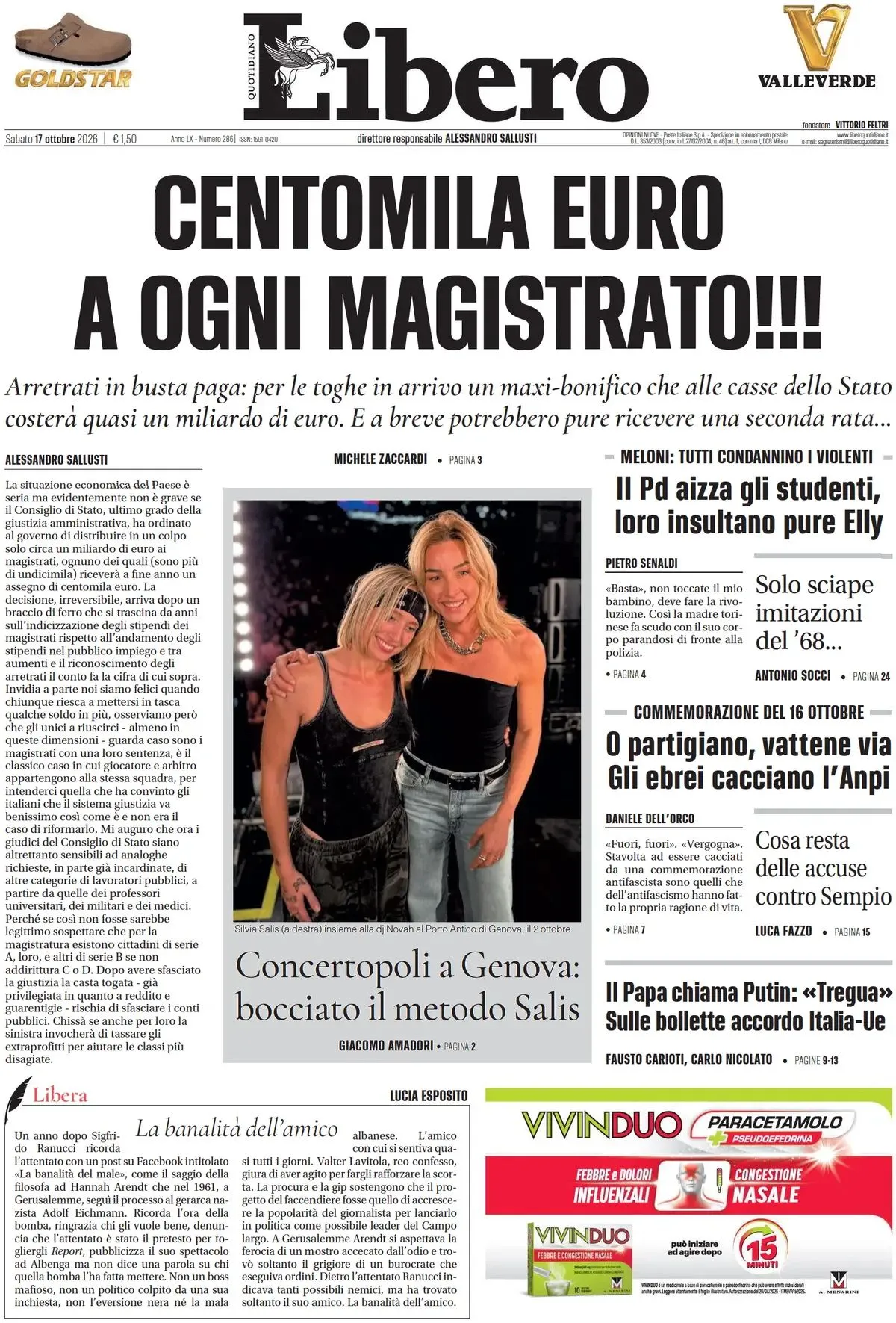 Prima-pagina-libero-edizione-di-oggi-17-10-2026
