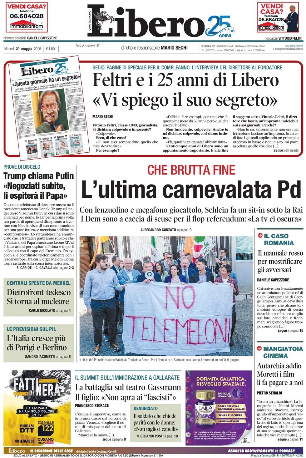 Prima-pagina-libero-edizione-di-oggi-20-05-2025