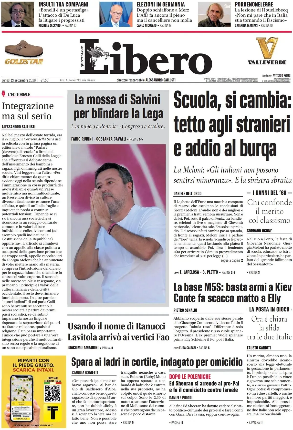 Prima-pagina-libero-edizione-di-oggi-21-09-2026
