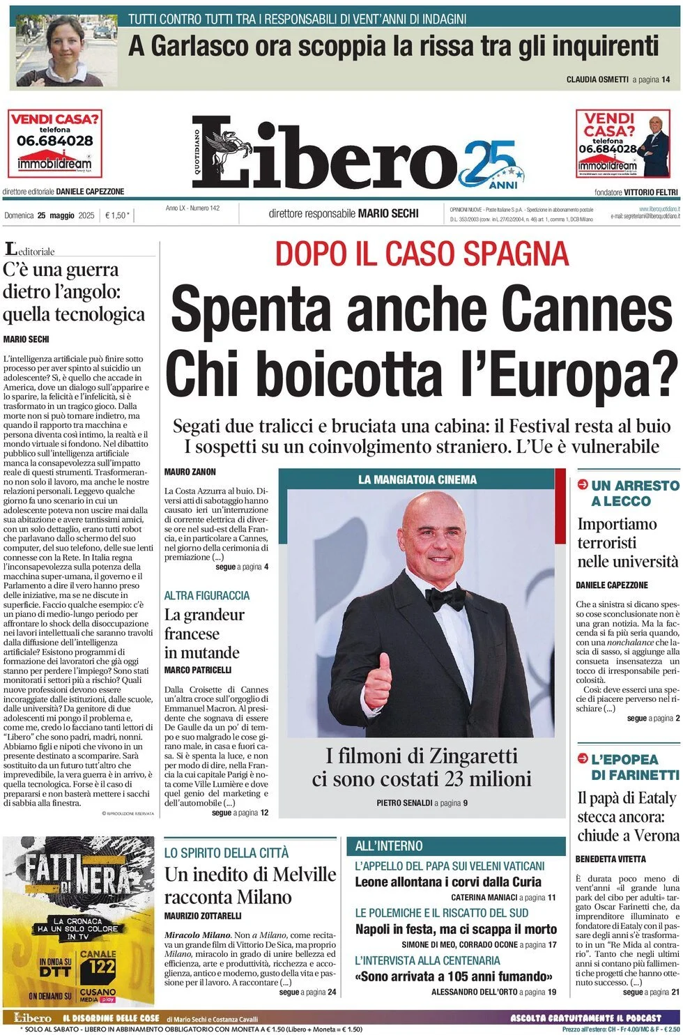 Prima-pagina-libero-edizione-di-oggi-25-05-2025
