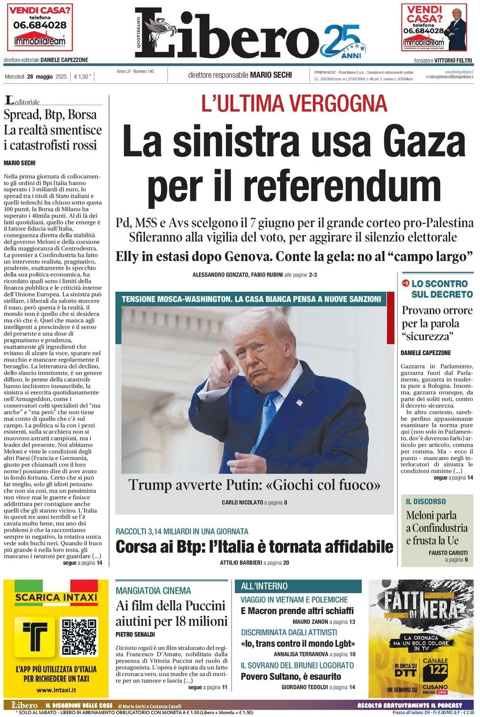 Prima-pagina-libero-edizione-di-oggi-28-05-2025