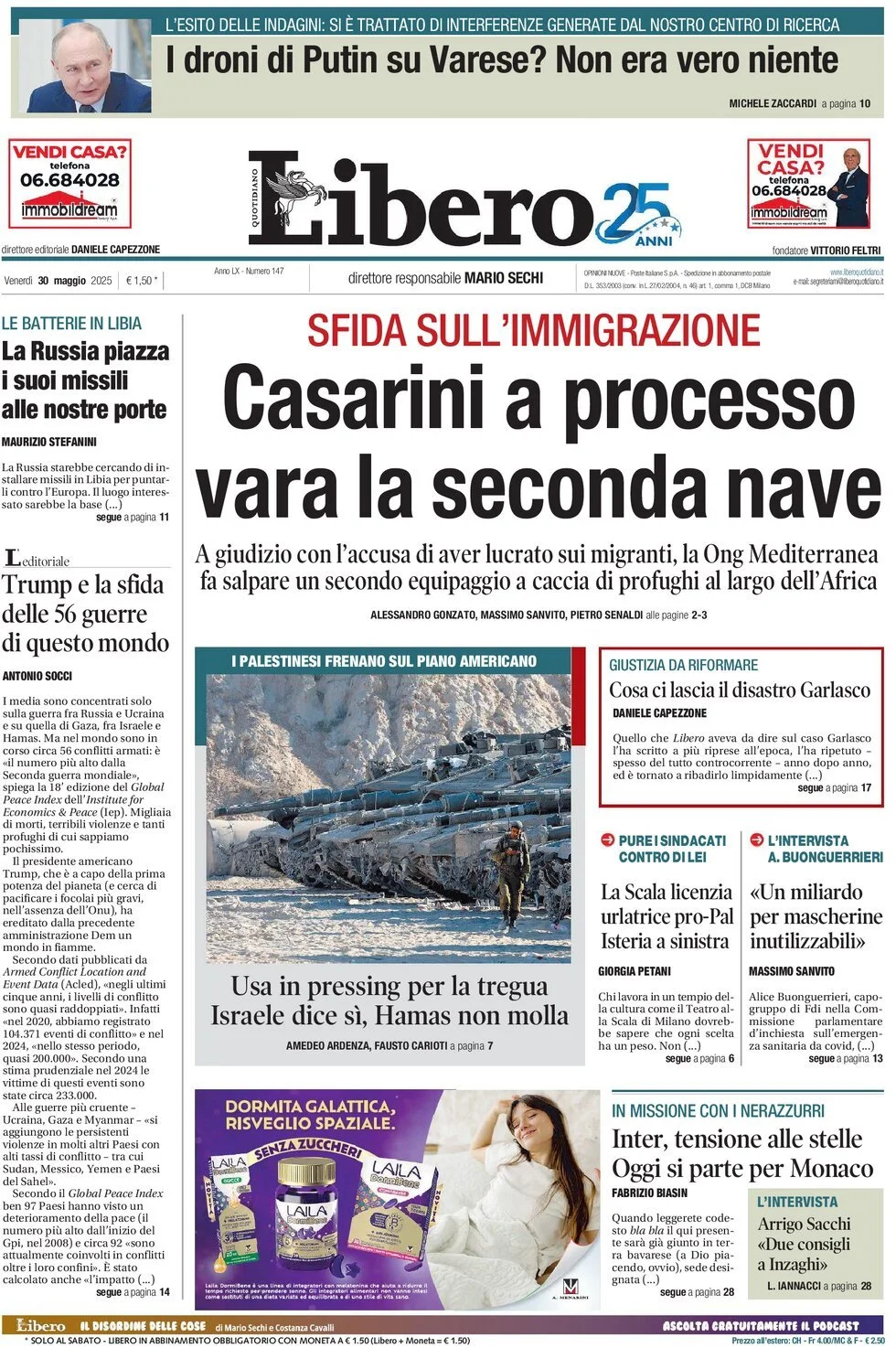 Prima-pagina-libero-edizione-di-oggi-30-05-2025