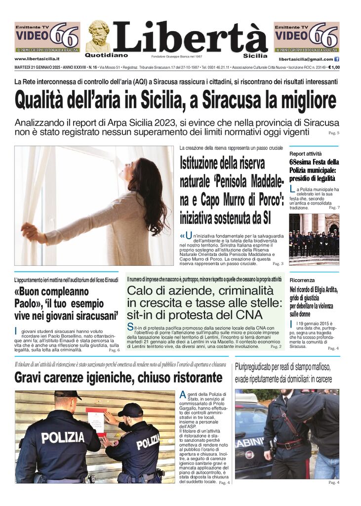Prima-pagina-libertasicilia-edizione-di-oggi-21-01-25