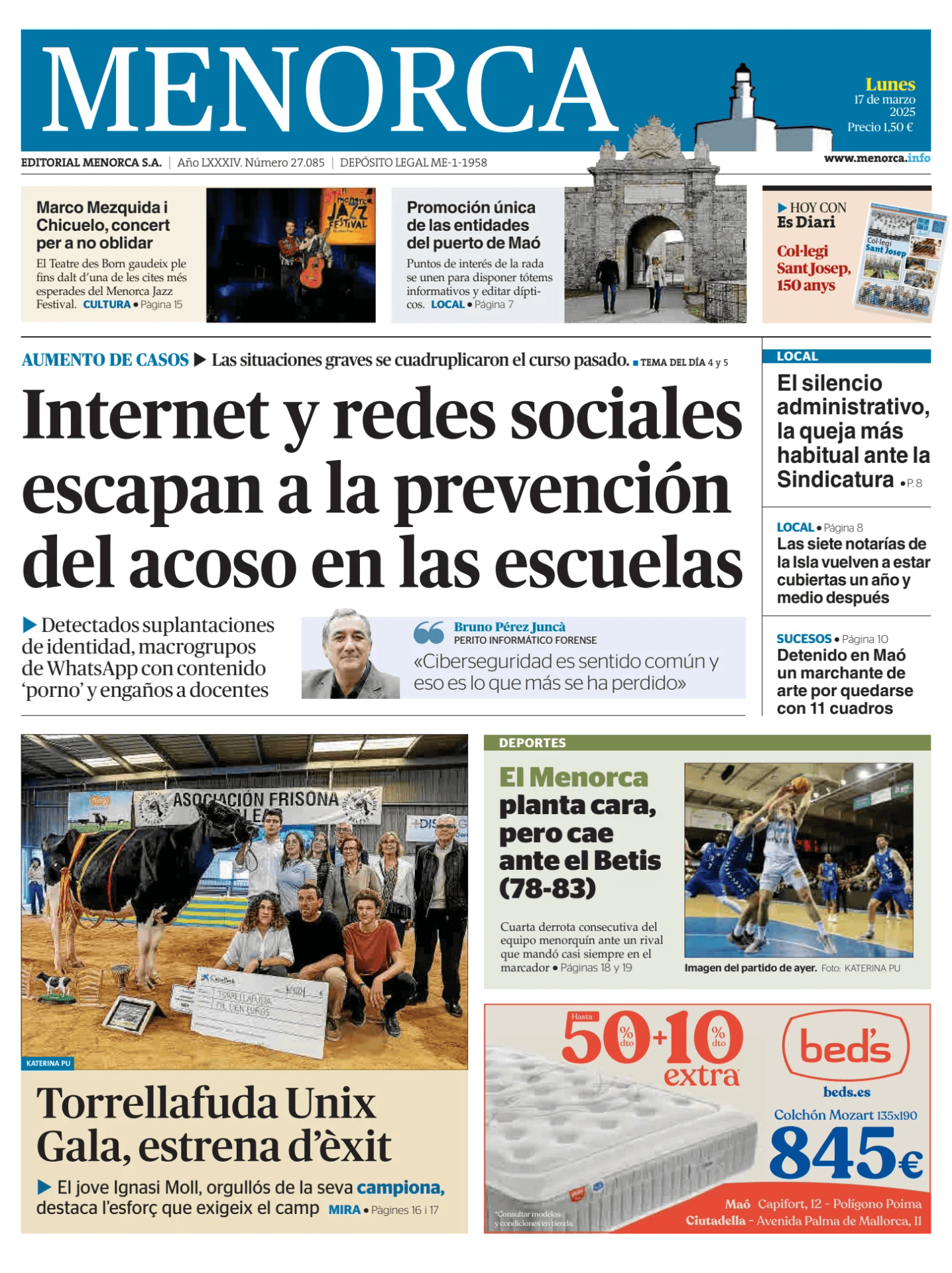 Prima-pagina-menorca-oggi-edizione-di-oggi-20250317