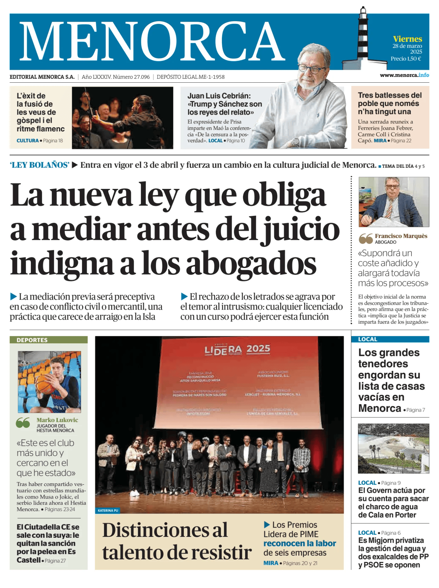 Prima-pagina-menorca-oggi-edizione-di-oggi-20250328