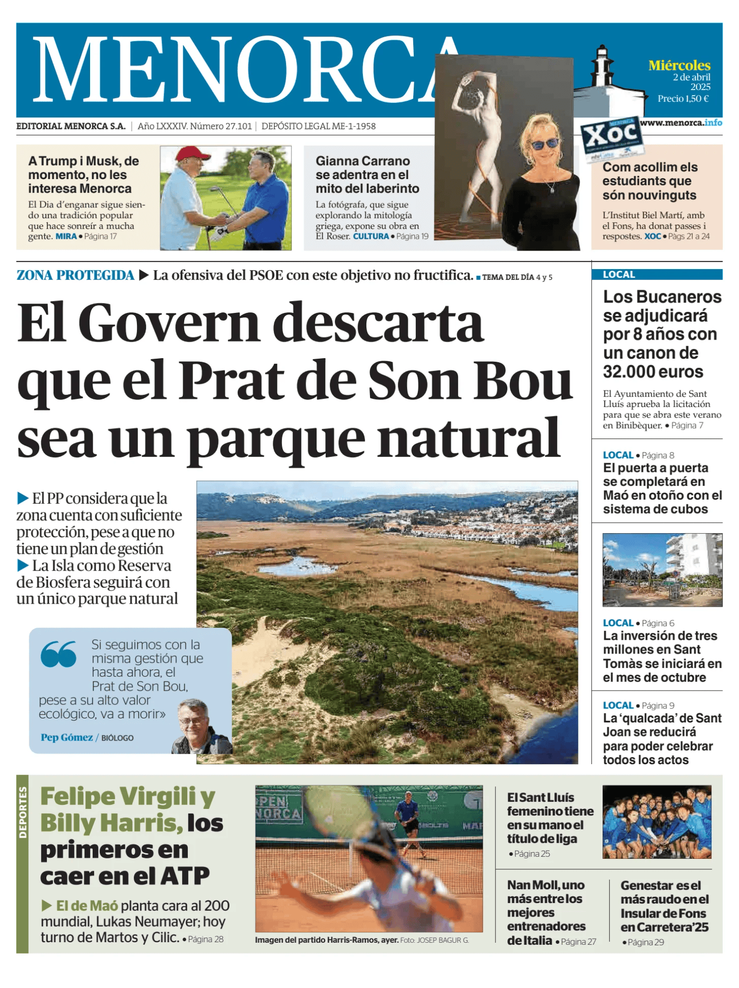 Prima-pagina-menorca-oggi-edizione-di-oggi-20250402