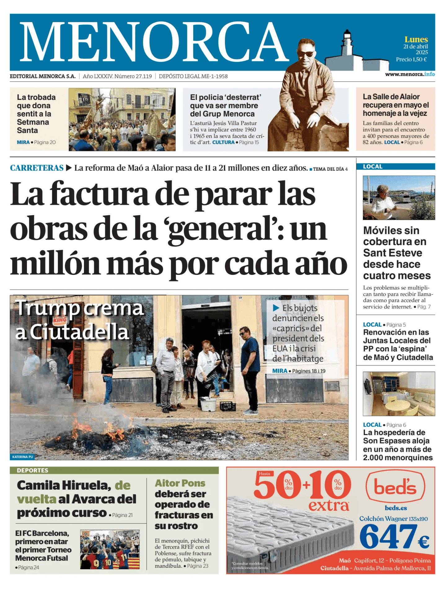 Prima-pagina-menorca-oggi-edizione-di-oggi-20250421