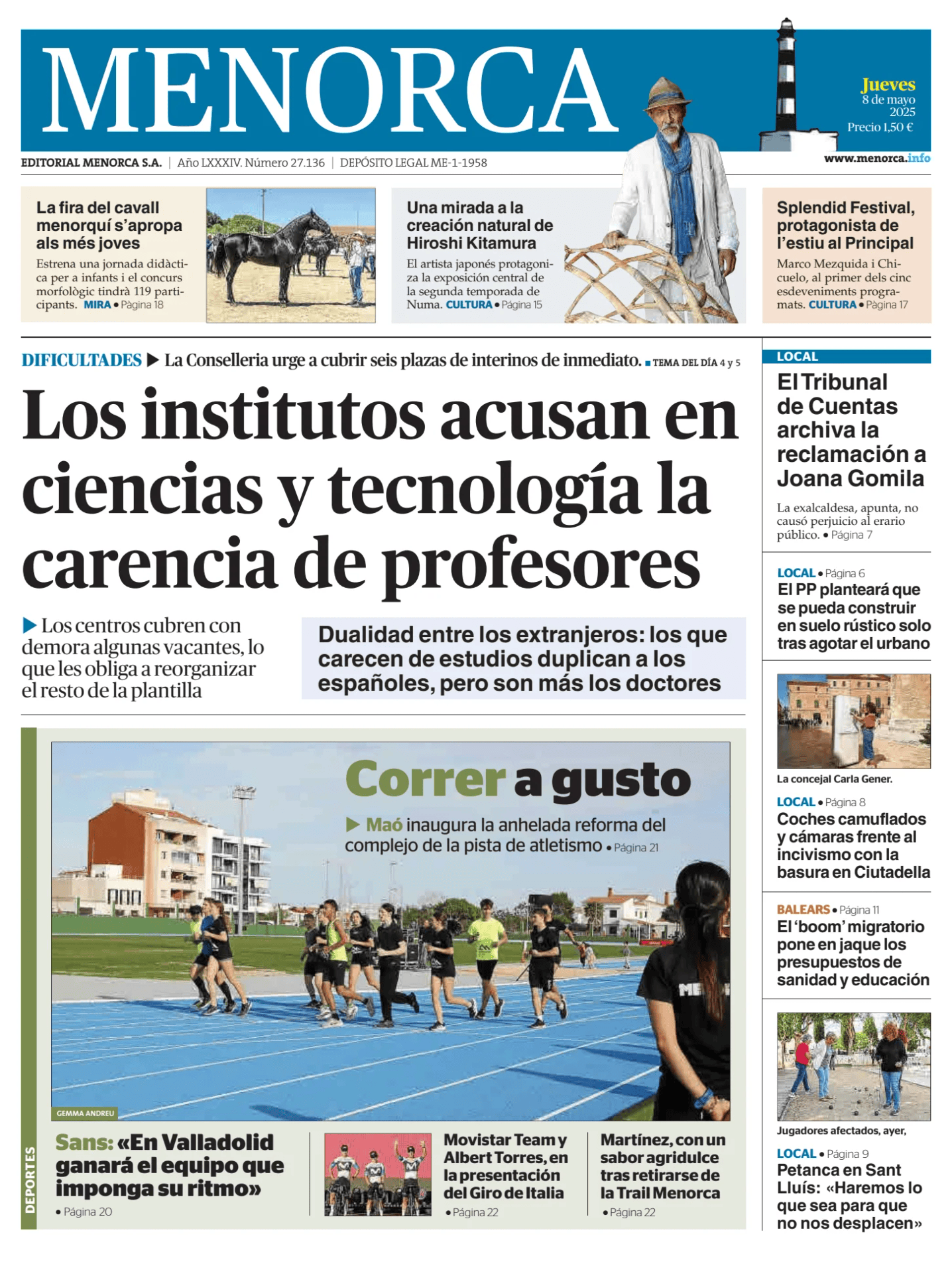Prima-pagina-menorca-oggi-edizione-di-oggi-20250508