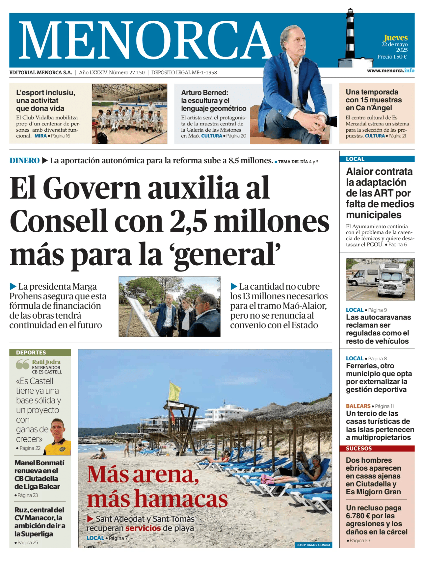 Prima-pagina-menorca-oggi-edizione-di-oggi-20250522