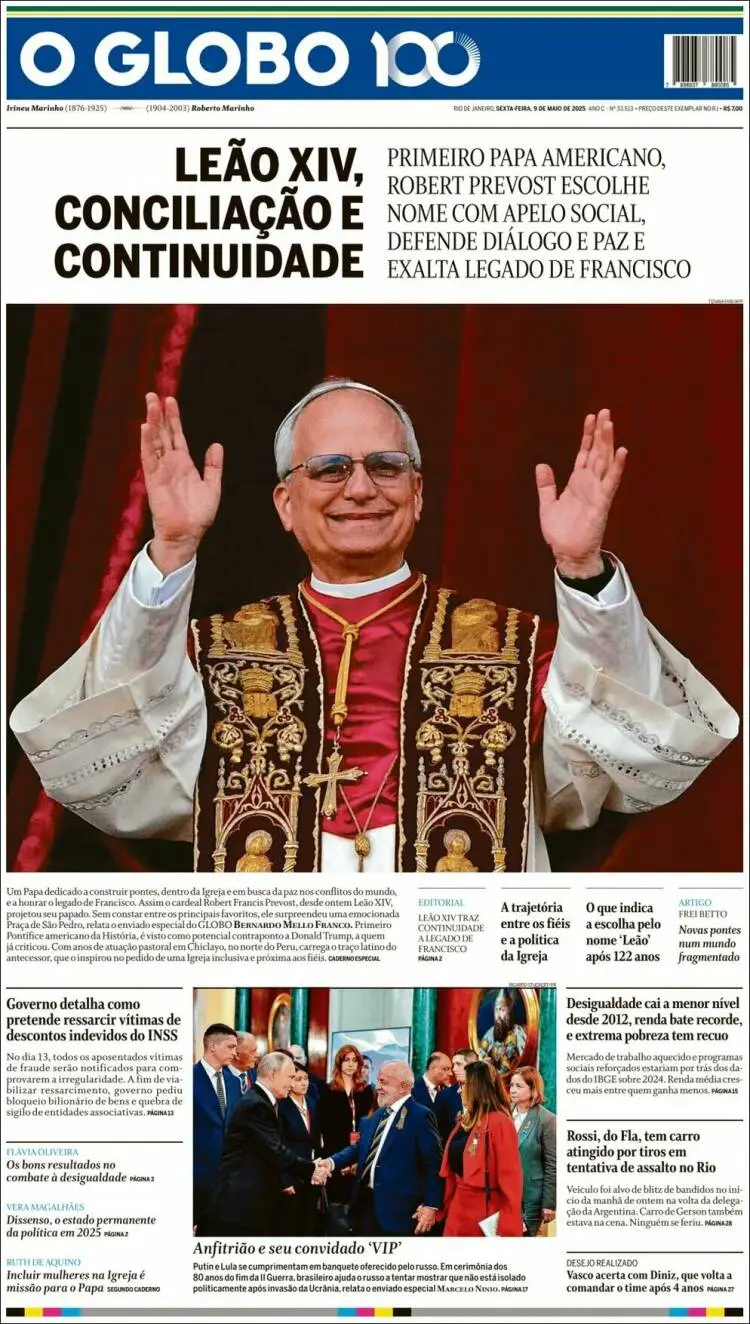Prima-pagina-oglobo-edizione-di-oggi-2025-05-09
