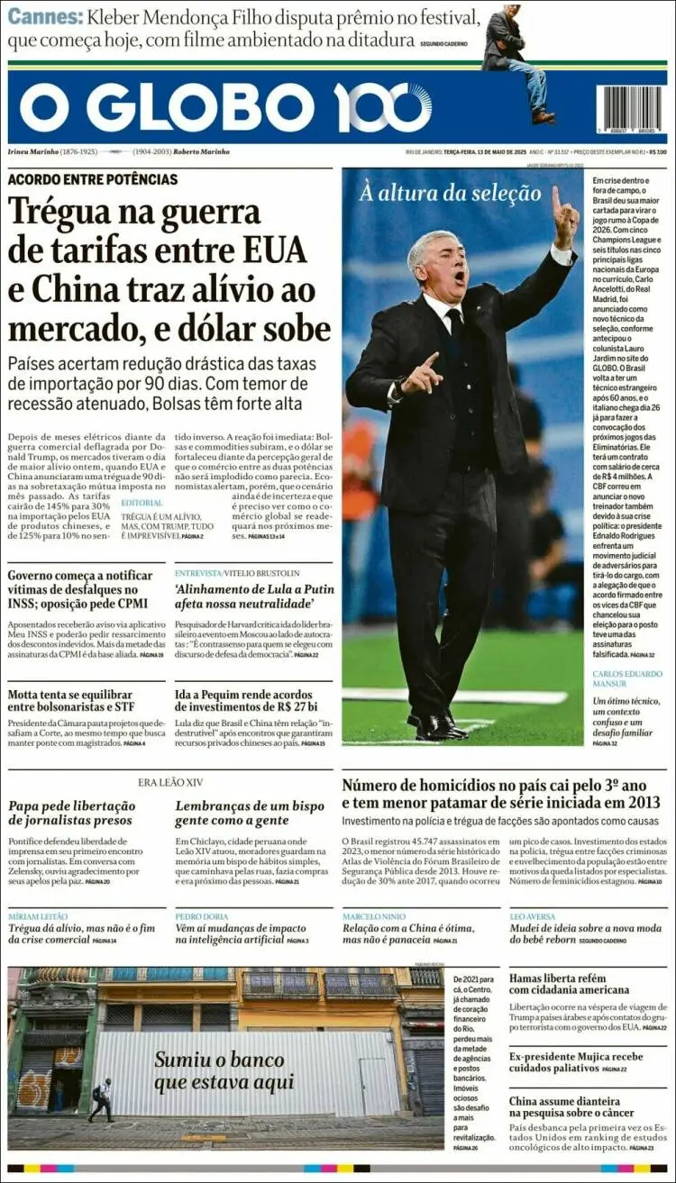 Prima-pagina-oglobo-edizione-di-oggi-2025-05-13