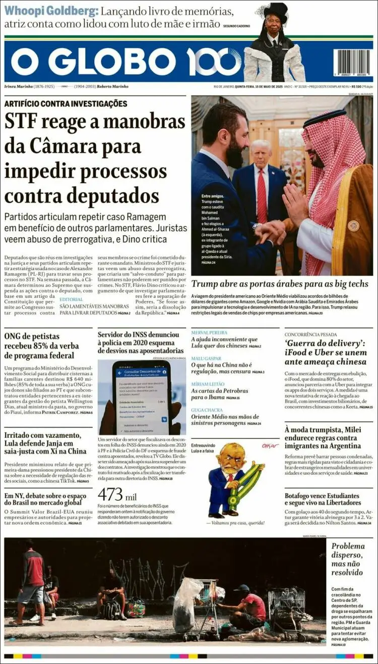 Prima-pagina-oglobo-edizione-di-oggi-2025-05-15