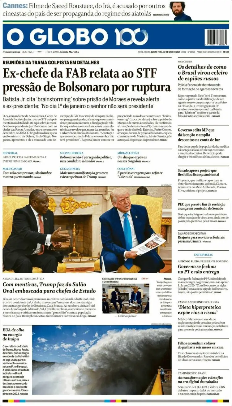 Prima-pagina-oglobo-edizione-di-oggi-2025-05-22