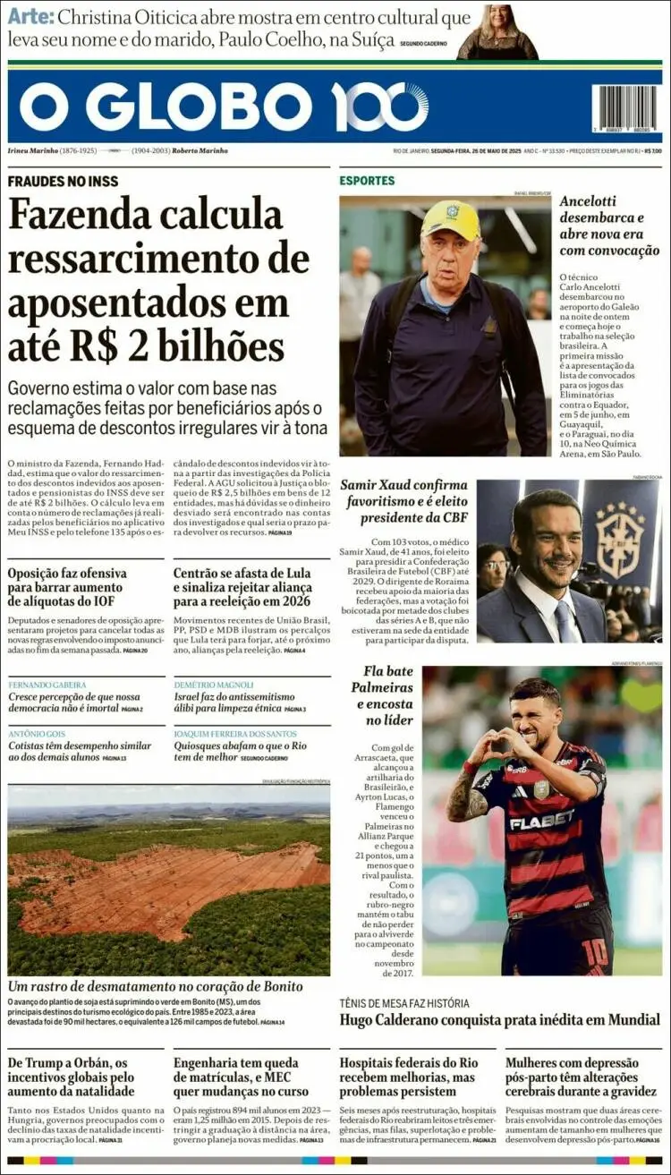 Prima-pagina-oglobo-edizione-di-oggi-2025-05-26