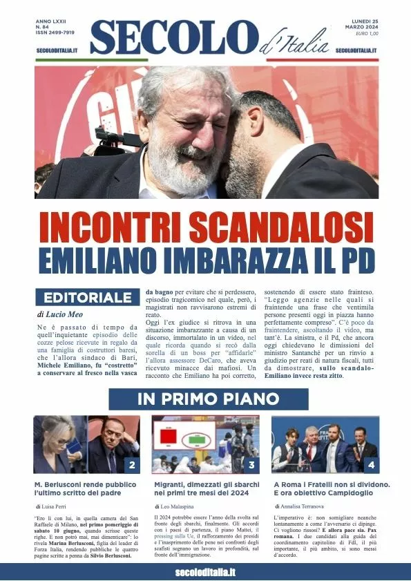 Prima-pagina-secolo-d-italia-edizione-di-oggi-25-03-2024