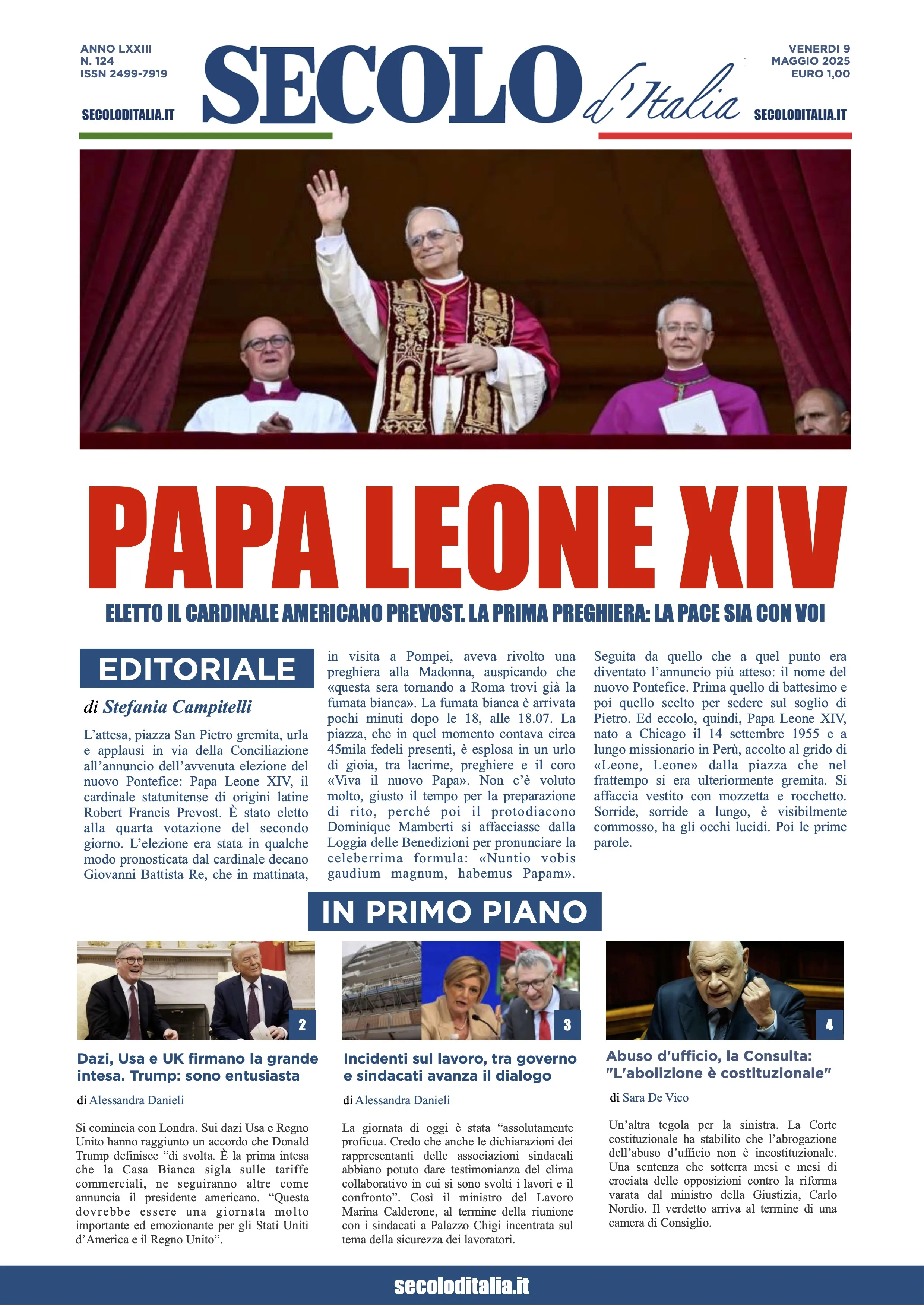 Prima-pagina-secolo-italia-oggi-edizione-di-oggi-09-05-2025