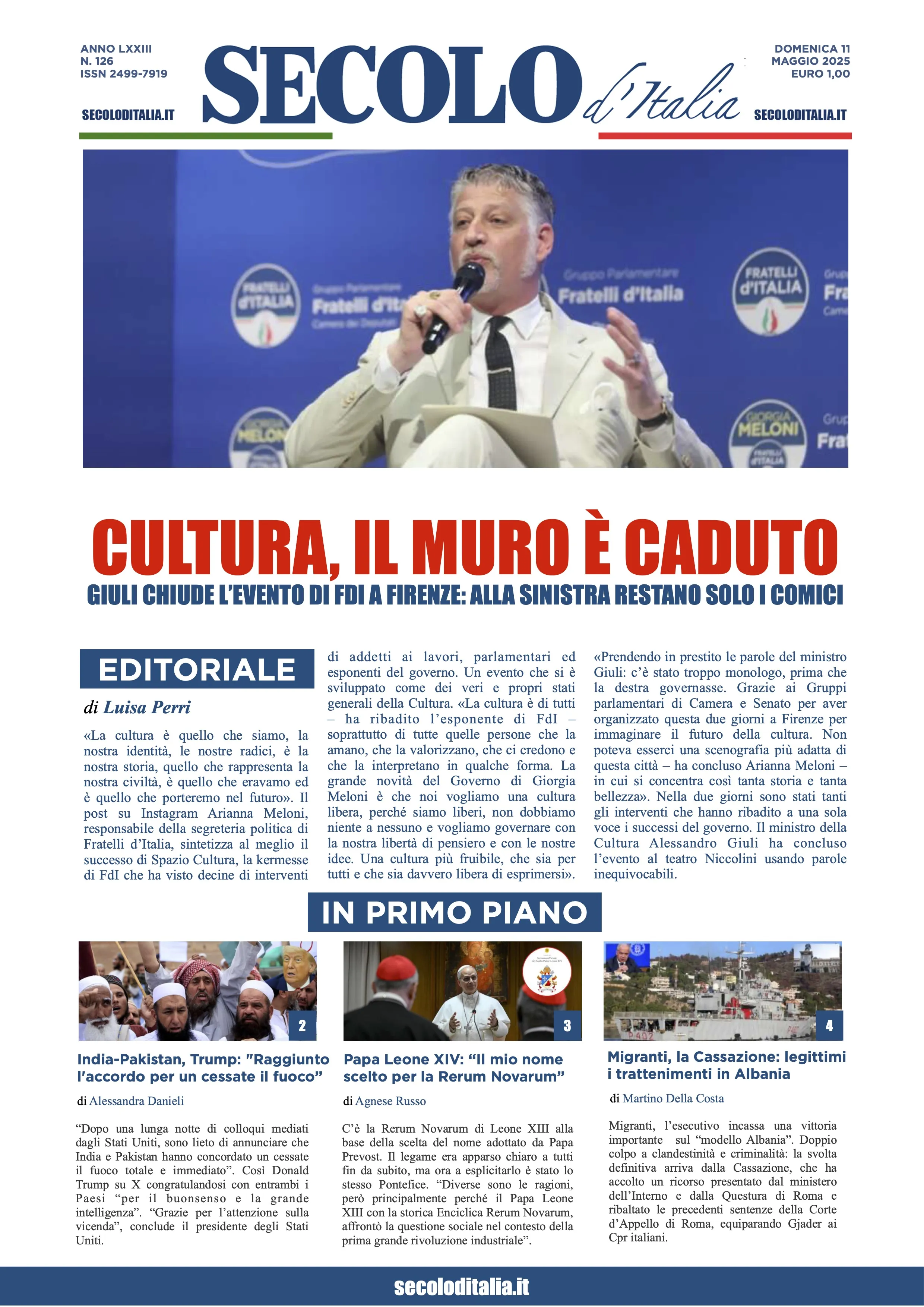 Prima-pagina-secolo-italia-oggi-edizione-di-oggi-11-05-2025