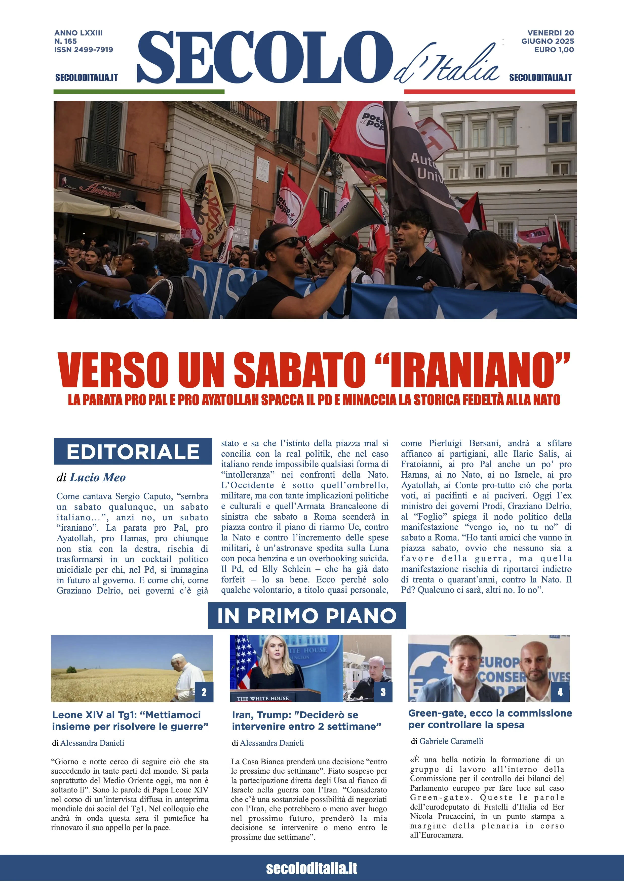 Prima-pagina-secolo-italia-oggi-edizione-di-oggi-20-06-2025