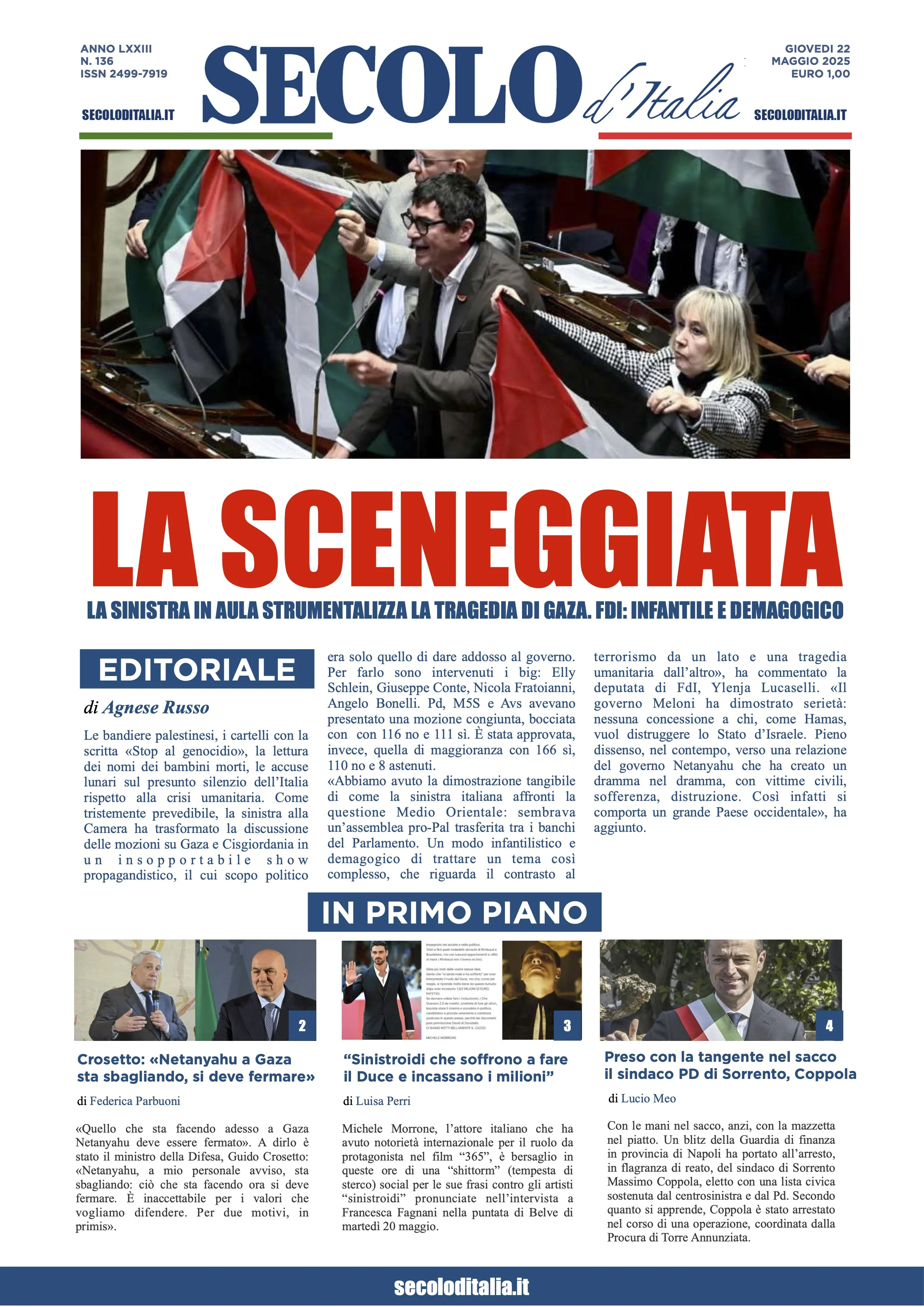 Prima-pagina-secolo-italia-oggi-edizione-di-oggi-22-05-2025