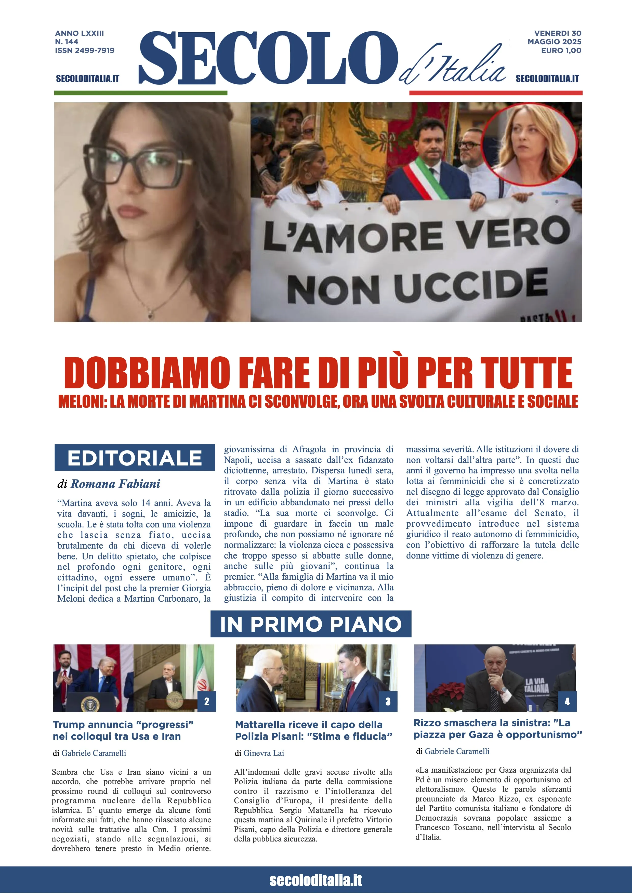 Prima-pagina-secolo-italia-oggi-edizione-di-oggi-30-05-2025