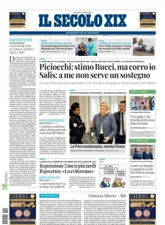 Prima-pagina-secolo-xix-editoriale-oggi-edizione-di-oggi-01-04-2025