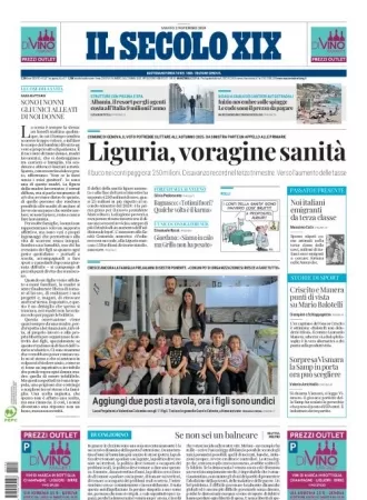 Prima-pagina-secolo-xix-editoriale-oggi-edizione-di-oggi-02-11-2024