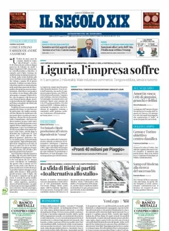 Prima-pagina-secolo-xix-editoriale-oggi-edizione-di-oggi-08-02-2025
