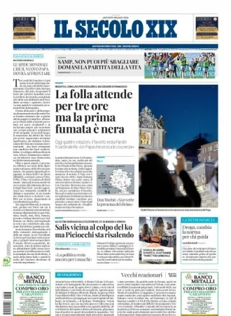 Prima-pagina-secolo-xix-editoriale-oggi-edizione-di-oggi-08-05-2025