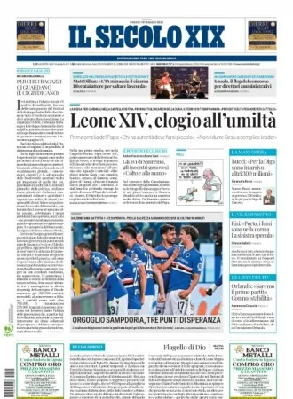 Prima-pagina-secolo-xix-editoriale-oggi-edizione-di-oggi-10-05-2025