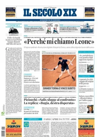 Prima-pagina-secolo-xix-editoriale-oggi-edizione-di-oggi-11-05-2025
