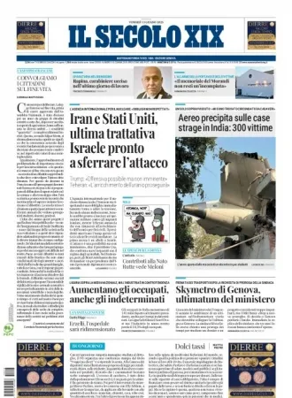 Prima-pagina-secolo-xix-editoriale-oggi-edizione-di-oggi-13-06-2025