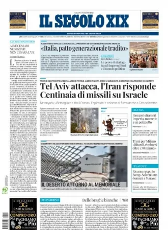 Prima-pagina-secolo-xix-editoriale-oggi-edizione-di-oggi-14-06-2025