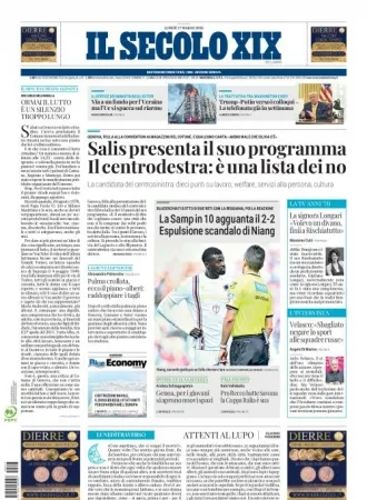 Prima-pagina-secolo-xix-editoriale-oggi-edizione-di-oggi-17-03-2025