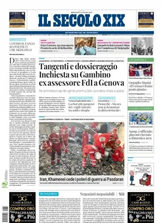 Prima-pagina-secolo-xix-editoriale-oggi-edizione-di-oggi-18-06-2025