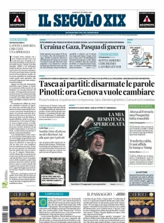 Prima-pagina-secolo-xix-editoriale-oggi-edizione-di-oggi-20-04-2025
