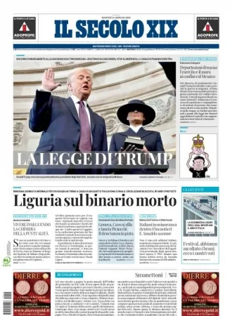 Prima-pagina-secolo-xix-editoriale-oggi-edizione-di-oggi-21-01-2025