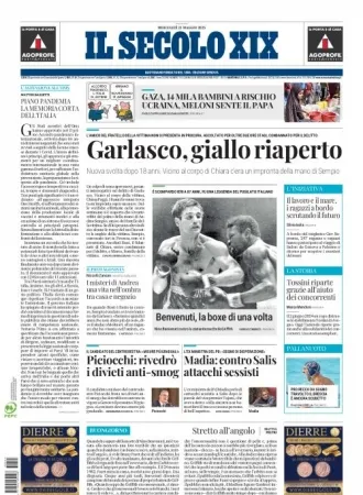 Prima-pagina-secolo-xix-editoriale-oggi-edizione-di-oggi-21-05-2025