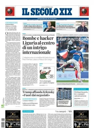Prima-pagina-secolo-xix-editoriale-oggi-edizione-di-oggi-22-02-2025