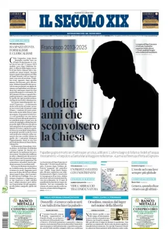 Prima-pagina-secolo-xix-editoriale-oggi-edizione-di-oggi-22-04-2025