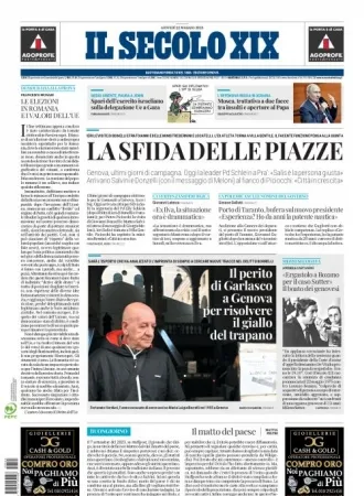 Prima-pagina-secolo-xix-editoriale-oggi-edizione-di-oggi-22-05-2025