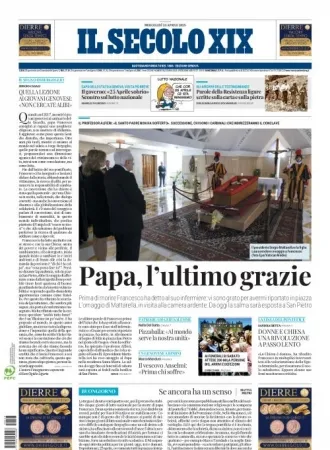 Prima-pagina-secolo-xix-editoriale-oggi-edizione-di-oggi-23-04-2025