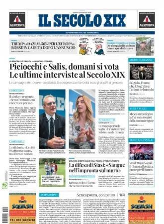 Prima-pagina-secolo-xix-editoriale-oggi-edizione-di-oggi-24-05-2025