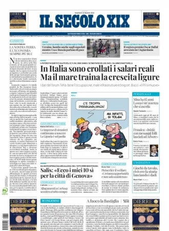 Prima-pagina-secolo-xix-editoriale-oggi-edizione-di-oggi-25-03-2025