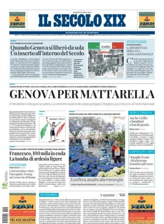 Prima-pagina-secolo-xix-editoriale-oggi-edizione-di-oggi-25-04-2025